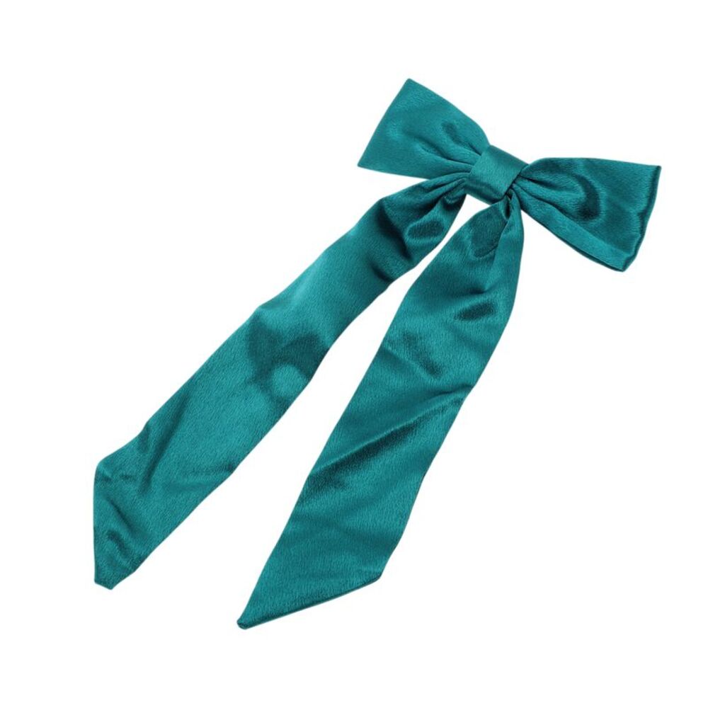 Satin Bow Ribbon Duckbill Hair Clips Hairdo Clip Blue